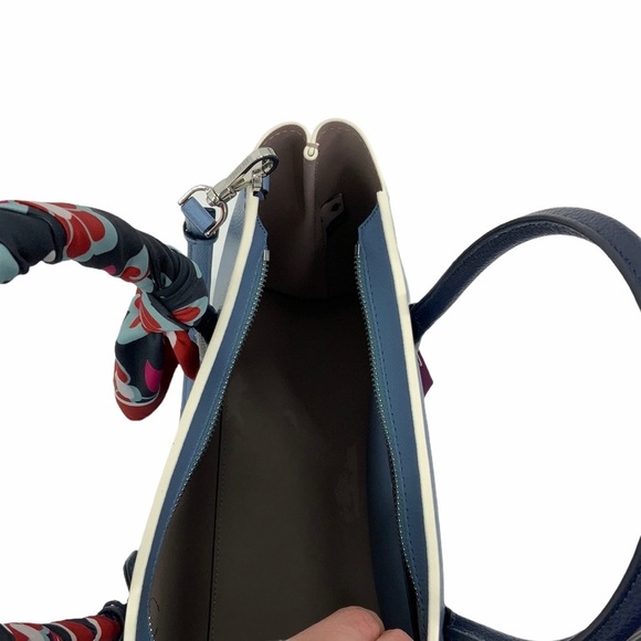 Kate Spade Blue Shoulder Bag with Scarf Accent - Picture 6 of 9